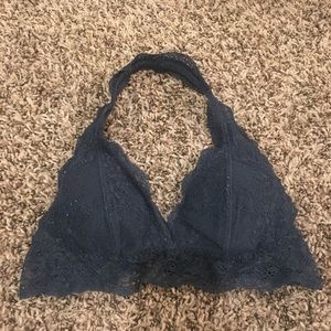 abercrombie and fitch aqua lace halter bralette